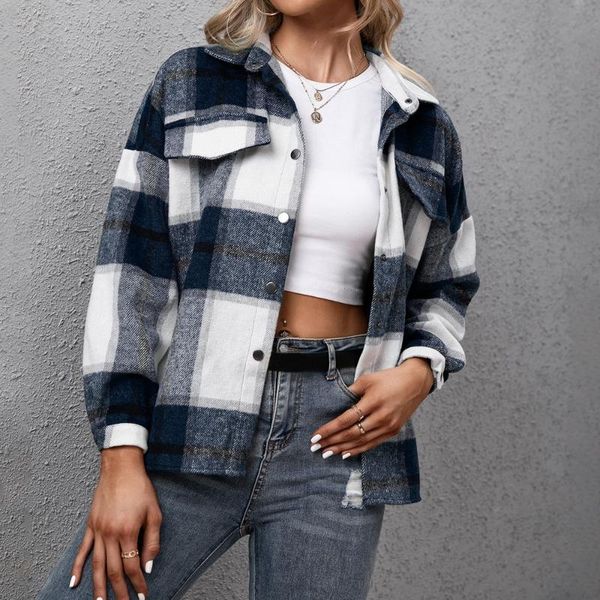 women's jackets women fashion plaid long sleeve jacket female autumn cotton thick coats loose outwear casual single breasted outfit, Black;brown
women's jackets women fashion plaid long sleeve jacket female autumn cotton thick coats loose outwear casual single breasted outfit, Black;brown