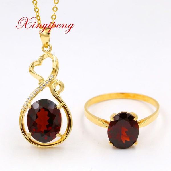 xin yi peng 18 k yellow gold inlaid natural garnet necklace ring suit, women jewelry, anniversary gift bracelet, earrings &, Black
xin yi peng 18 k yellow gold inlaid natural garnet necklace ring suit, women jewelry, anniversary gift bracelet, earrings &, Black
