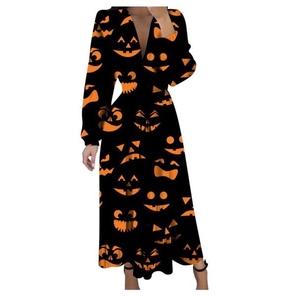 casual dresses sagace pumpkin skull printed long slevee vintage halloween party dress women low cut high waist robe vestidos, Black;gray
casual dresses sagace pumpkin skull printed long slevee vintage halloween party dress women low cut high waist robe vestidos, Black;gray