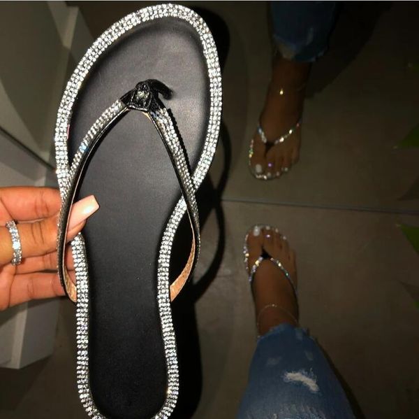 spring/summer flat bottom rhinestone non-slip beach flip flops outdoor leisure all-match women sandals slippers, Black
spring/summer flat bottom rhinestone non-slip beach flip flops outdoor leisure all-match women sandals slippers, Black