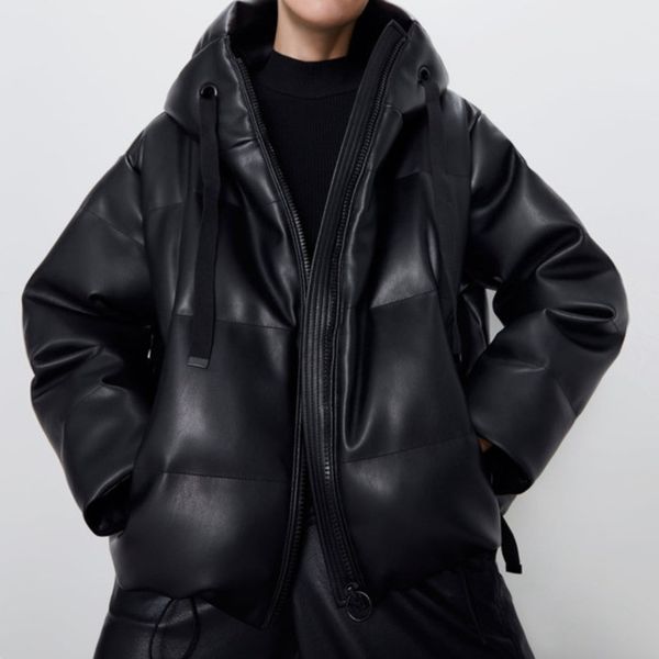 winter women jacket hooded parka women's faux leather coat female elegant zipper cotton jackets fashion pu leather coats outwear 210419, Black
winter women jacket hooded parka women's faux leather coat female elegant zipper cotton jackets fashion pu leather coats outwear 210419, Black
