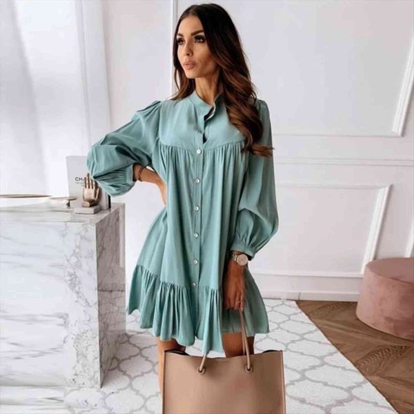 vintage ruffled front button women dresses a line long sleeve stand collar solid elegant casual mini autumn, Black;gray
vintage ruffled front button women dresses a line long sleeve stand collar solid elegant casual mini autumn, Black;gray