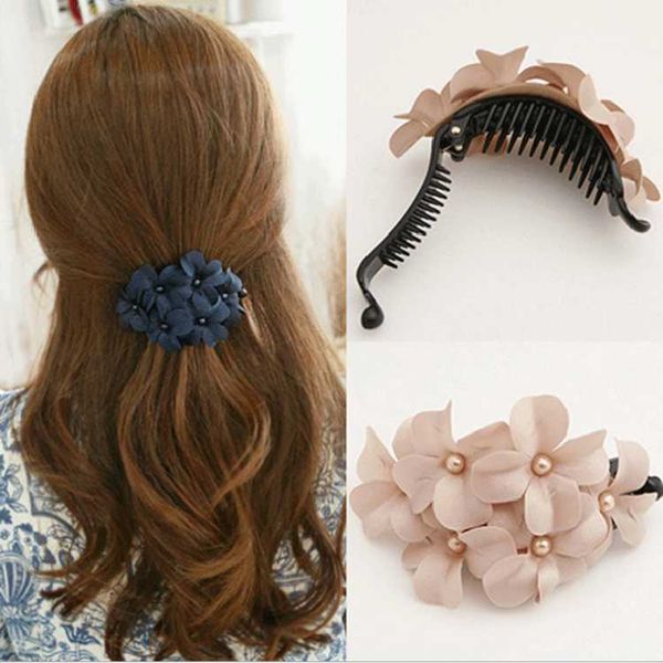 exquisite cloth art hairpin version exquisite banana clip small flower pearl hairpin summer horsetail clip, Golden;silver
exquisite cloth art hairpin version exquisite banana clip small flower pearl hairpin summer horsetail clip, Golden;silver