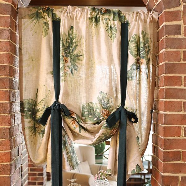curtain & drapes beige cotton linen tropical plants printed green lacing adjustable height decorative finished 125*190cm
curtain & drapes beige cotton linen tropical plants printed green lacing adjustable height decorative finished 125*190cm