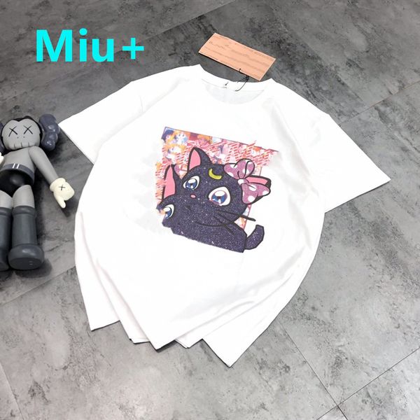 luxury design fashion + summer diamond moon cat sisters short sleeve girl heart loose round neck cotton t-shirt, White
luxury design fashion + summer diamond moon cat sisters short sleeve girl heart loose round neck cotton t-shirt, White