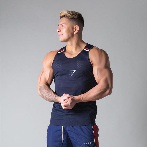 running jerseys 2021 mens fitness gym mesh breathable striped tank men sleeveless shirt shrak male sports vest undershirt, Black;blue
running jerseys 2021 mens fitness gym mesh breathable striped tank men sleeveless shirt shrak male sports vest undershirt, Black;blue