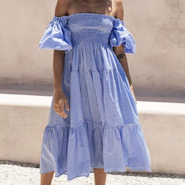 casual dresses 2021 summer women blue princess dress puff sleeves large hem off shoulder pleated ruffle midi streetwear for beach xxl, Black;gray
casual dresses 2021 summer women blue princess dress puff sleeves large hem off shoulder pleated ruffle midi streetwear for beach xxl, Black;gray