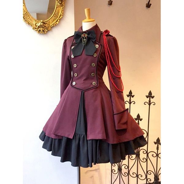 aesthetic gothic dress women vintage court turn-down collar patchwork princess dress elegant dresses short party dress robe#g8, Black;gray
aesthetic gothic dress women vintage court turn-down collar patchwork princess dress elegant dresses short party dress robe#g8, Black;gray