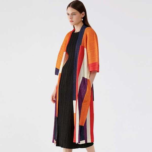 women's trench coats changpleat women coat miyake pleated fashion printed loose large size three quarter open stitch female long, Tan;black
women's trench coats changpleat women coat miyake pleated fashion printed loose large size three quarter open stitch female long, Tan;black