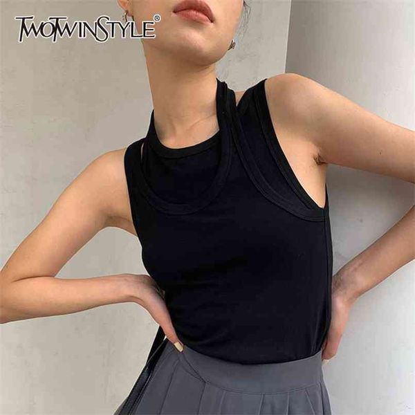 solid hollow out vest for women o neck sleeveless fake two irregular casual tank female fashion clothing 210524, White
solid hollow out vest for women o neck sleeveless fake two irregular casual tank female fashion clothing 210524, White