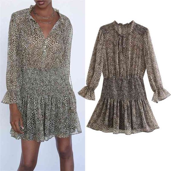 woman dress animal print chiffon mini women long sleeve ruffle high collar leopard elastic ruched laddies es 210519, Black;gray
woman dress animal print chiffon mini women long sleeve ruffle high collar leopard elastic ruched laddies es 210519, Black;gray