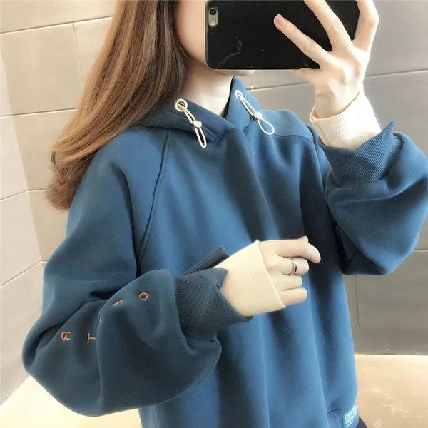 women's hoodies & sweatshirts 2021oversize cuff slits korean fashion jumper long sleeve clothing splicing keep warm drawstring, Black
women's hoodies & sweatshirts 2021oversize cuff slits korean fashion jumper long sleeve clothing splicing keep warm drawstring, Black