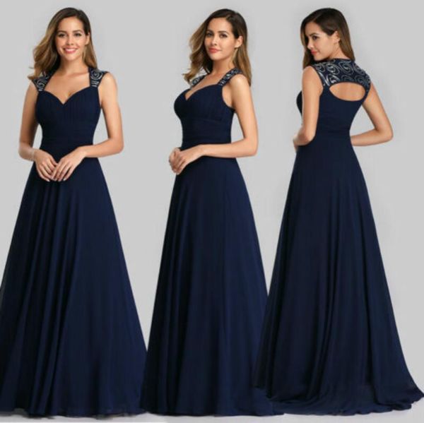 party dresses blue country bridesmaid for wedding long chiffon a-line backless formal lace modest maid of honor dress, White;black
party dresses blue country bridesmaid for wedding long chiffon a-line backless formal lace modest maid of honor dress, White;black