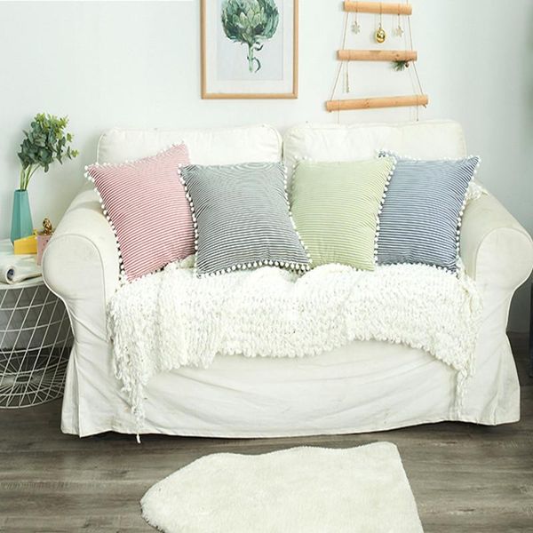 pillow case striped polyester cotton ball pillowcase 45x45cm white decoration 18x18in home
pillow case striped polyester cotton ball pillowcase 45x45cm white decoration 18x18in home