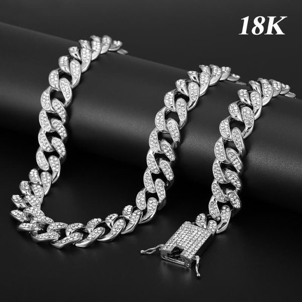 pendant necklaces 1.8cm iced out chain cuban necklace men hip hop chains choker gold rhinestone cz for mens rapper link, Silver
pendant necklaces 1.8cm iced out chain cuban necklace men hip hop chains choker gold rhinestone cz for mens rapper link, Silver