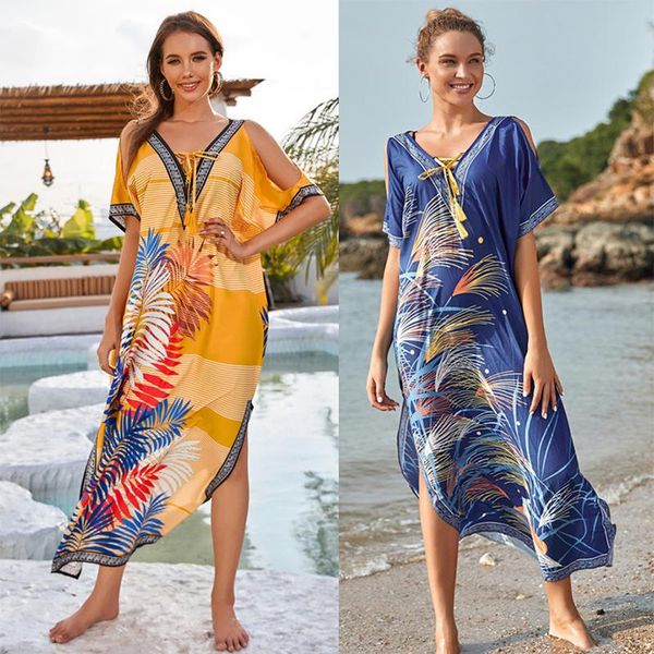 women's swimwear 2021 summer printed off-shoulder beach dress v-neck four-way stretch quick-drying bikini blouse, White;black
women's swimwear 2021 summer printed off-shoulder beach dress v-neck four-way stretch quick-drying bikini blouse, White;black