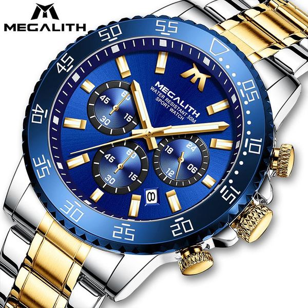 wristwatches reloj hombre 2021 megalith men stainless steel quartz watches waterproof luminous analogue date chronograph wristwatch, Slivery;brown
wristwatches reloj hombre 2021 megalith men stainless steel quartz watches waterproof luminous analogue date chronograph wristwatch, Slivery;brown