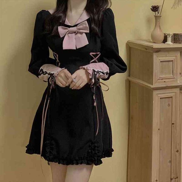 Kawaii Lolita Dress Women Spring Autumn Long Sleeve Derss Vintage Patchwork Bandage Gothic Robe Y2k Outfits Streetwear, Black;gray
Kawaii Lolita Dress Women Spring Autumn Long Sleeve Derss Vintage Patchwork Bandage Gothic Robe Y2k Outfits Streetwear, Black;gray
