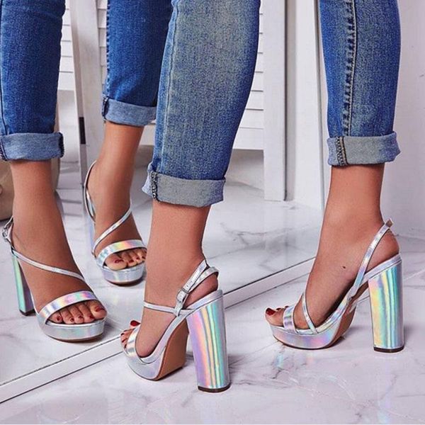 dress shoes big size 35-42 silver high heels sandals women buckle strap gladiator thick platform summer woman chaus, Black
dress shoes big size 35-42 silver high heels sandals women buckle strap gladiator thick platform summer woman chaus, Black