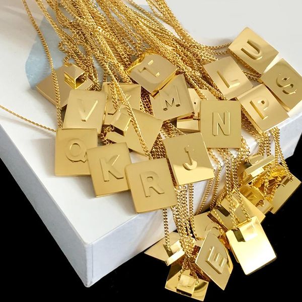 titanium steel gold plated 26 letters a z square necklace for women lnitial letter card stainless jewelry pendant necklaces, Silver
titanium steel gold plated 26 letters a z square necklace for women lnitial letter card stainless jewelry pendant necklaces, Silver