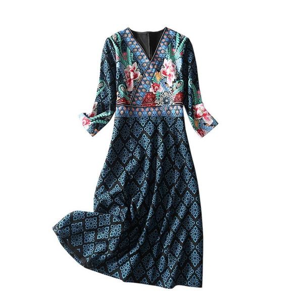 casual dresses v-neck ukraine floral print robes autumn plus size dress long sleeve women elegant robe pull style vestidos, Black;gray
casual dresses v-neck ukraine floral print robes autumn plus size dress long sleeve women elegant robe pull style vestidos, Black;gray