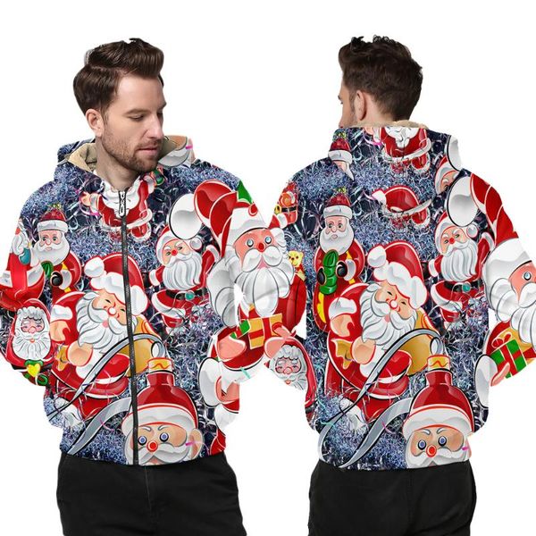 men's hoodies & sweatshirts 3d print santa claus oversized fleece warming zip up hoodie long winter jacket men warm merry christmas coa, Black
men's hoodies & sweatshirts 3d print santa claus oversized fleece warming zip up hoodie long winter jacket men warm merry christmas coa, Black
