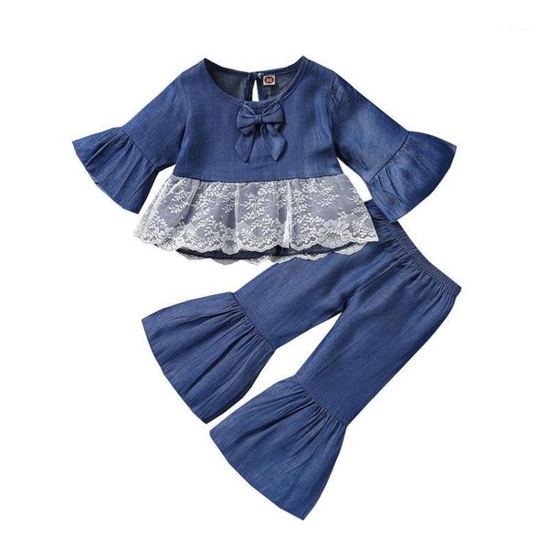 clothing sets 2pcs kids autumn outfits, lace splicing long sleeves t-shirt + solid color bell-bottom pants for little girls, 1-5 years, White
clothing sets 2pcs kids autumn outfits, lace splicing long sleeves t-shirt + solid color bell-bottom pants for little girls, 1-5 years, White
