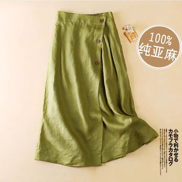six colors in ~ women's 2021 summer leisure a-line summer cotton hemp medium length elastic waist swing skirt, Black
six colors in ~ women's 2021 summer leisure a-line summer cotton hemp medium length elastic waist swing skirt, Black
