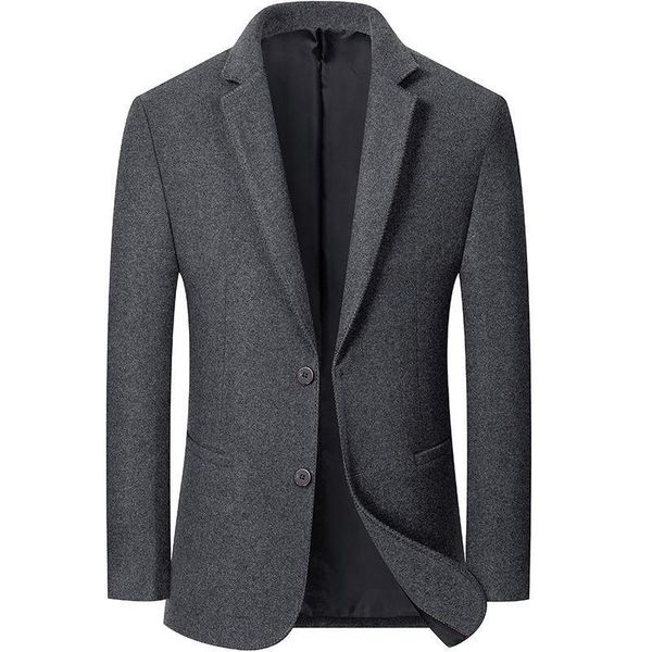 autumn and winter men's woolen double buckle suit business casual solid color thick blazer suits & blazers, White;black 
autumn and winter men's woolen double buckle suit business casual solid color thick blazer suits & blazers, White;black