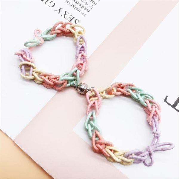 charm bracelets 2pcs magnetic bracelet for lovers colorful elastic rubber band handmade women men couple friendship jewelry, Golden;silver
charm bracelets 2pcs magnetic bracelet for lovers colorful elastic rubber band handmade women men couple friendship jewelry, Golden;silver