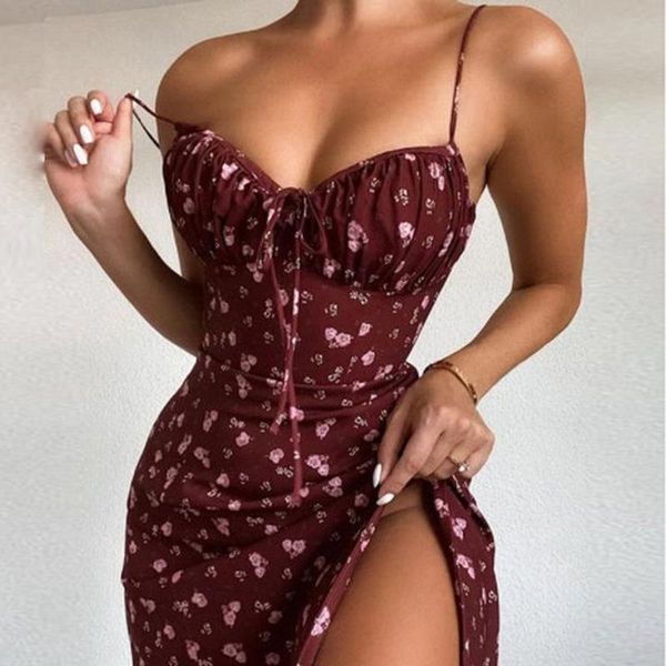 casual dresses summer dress women sleeveless flroal printed ruched party high split long maxi drawstring vestidos sundress, Black;gray
casual dresses summer dress women sleeveless flroal printed ruched party high split long maxi drawstring vestidos sundress, Black;gray