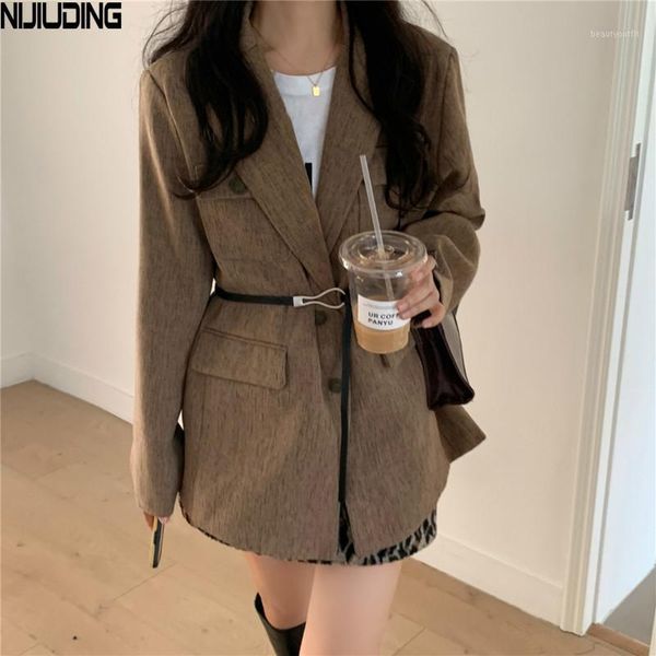 women autumn slim loose thickened blazer solid vintage ins cotton long sleeve notched collar sashes coat lady women's suits & blazers, White;black
women autumn slim loose thickened blazer solid vintage ins cotton long sleeve notched collar sashes coat lady women's suits & blazers, White;black