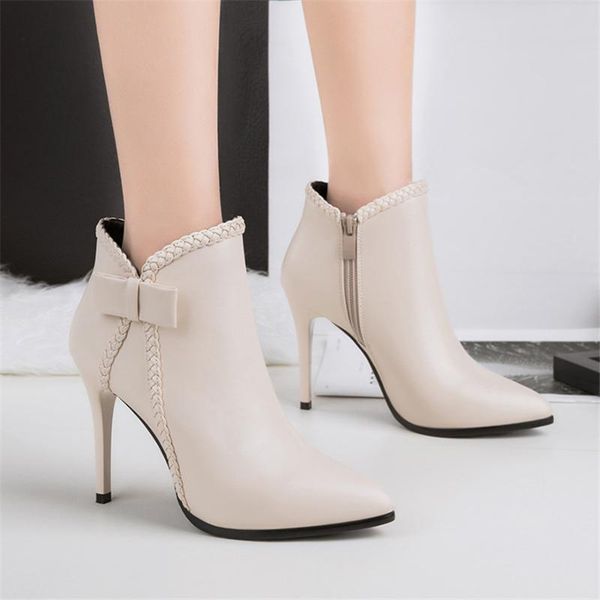 boots women ankle winter elegant bowtie high heels booties ladies pointy toe white brown party pu leather zipper shoes for woman, Black
boots women ankle winter elegant bowtie high heels booties ladies pointy toe white brown party pu leather zipper shoes for woman, Black