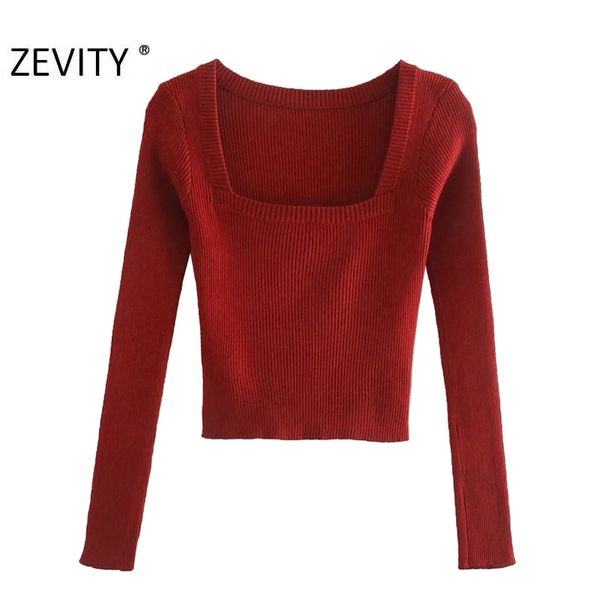 zevity women vintage square collar short slimming sweater chic female basic long sleeve knitting pullover casual s462 210419, White;black
zevity women vintage square collar short slimming sweater chic female basic long sleeve knitting pullover casual s462 210419, White;black