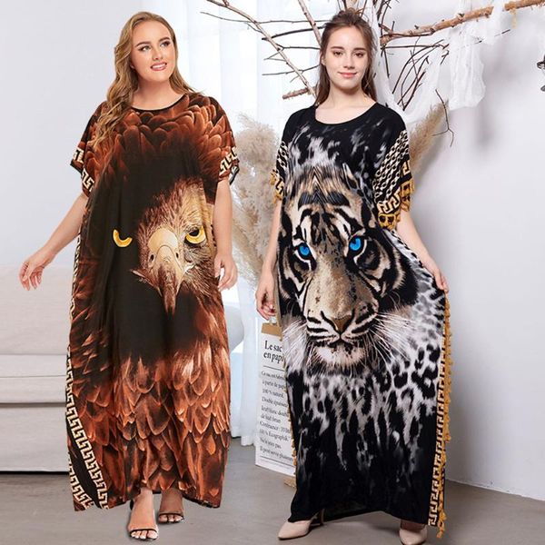 women's swimwear 2021 elegant tiger printed long bikini cover-ups plus size women summer dress beach wear swim suit cover up robe de pa, White;black
women's swimwear 2021 elegant tiger printed long bikini cover-ups plus size women summer dress beach wear swim suit cover up robe de pa, White;black