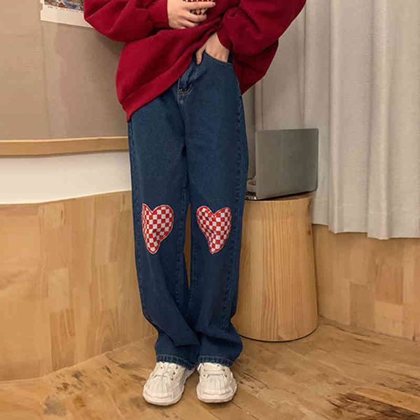 women's jeans casual street vintage love plaid print high waist straight washed autumn winter sweet girls denim pants women clothing bf, Blue
women's jeans casual street vintage love plaid print high waist straight washed autumn winter sweet girls denim pants women clothing bf, Blue