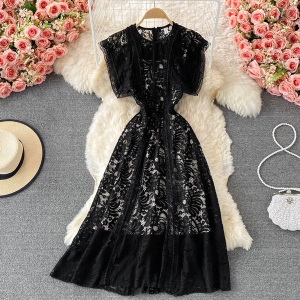 summer black embroidered lace midi dress women vintage o-neck a-line high waist vestidos casual female robe female 2021 new, Black;gray
summer black embroidered lace midi dress women vintage o-neck a-line high waist vestidos casual female robe female 2021 new, Black;gray