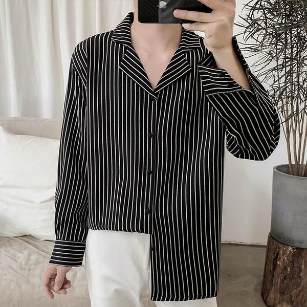 2xl autumn fashion style men's loose lapel stripes long-sleeved shirt hair stylist tide male youth shirt. casual shirts, White;black
2xl autumn fashion style men's loose lapel stripes long-sleeved shirt hair stylist tide male youth shirt. casual shirts, White;black