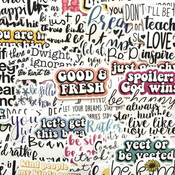 pack of 50pcs wholesale colorful iinspirational words stickers waterproof sticker for luggage lapskateboard notebook water bottle car decals
pack of 50pcs wholesale colorful iinspirational words stickers waterproof sticker for luggage lapskateboard notebook water bottle car decals
