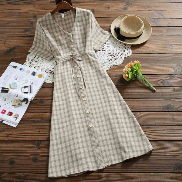dresses mori women's new summer plaid single breasted cardigan dress, Black;gray
dresses mori women's new summer plaid single breasted cardigan dress, Black;gray