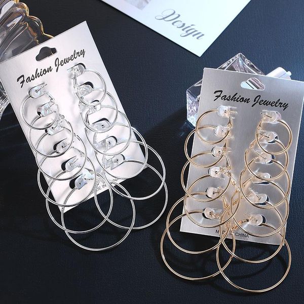 hoop & huggie 6 pair circle/round large earrings for women silver color earring set gold fashion hoops 2021 woman accesories jewelry, Golden;silver
hoop & huggie 6 pair circle/round large earrings for women silver color earring set gold fashion hoops 2021 woman accesories jewelry, Golden;silver