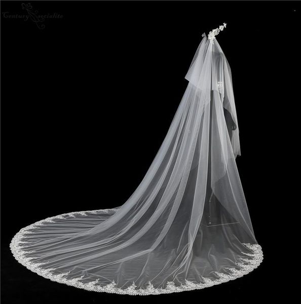 bridal veils long bride wedding veil headband flowers lace 5 meters ivory accessories velos de novia voile mariee, Black
bridal veils long bride wedding veil headband flowers lace 5 meters ivory accessories velos de novia voile mariee, Black