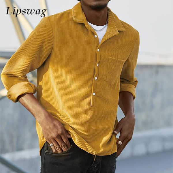 men's casual shirts autumn loose solid corduroy men fashion button turn-down collar 2021 spring mens long sleeve shirt streetwear, White;black
men's casual shirts autumn loose solid corduroy men fashion button turn-down collar 2021 spring mens long sleeve shirt streetwear, White;black