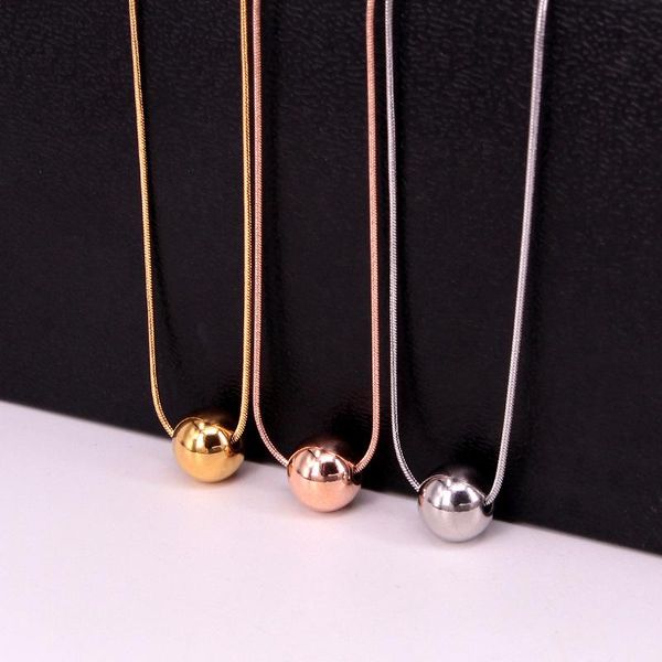 pendant necklaces fashion solid transit round steel ball snake bone necklace for women's party love gifts wholesale jewelry, Silver
pendant necklaces fashion solid transit round steel ball snake bone necklace for women's party love gifts wholesale jewelry, Silver
