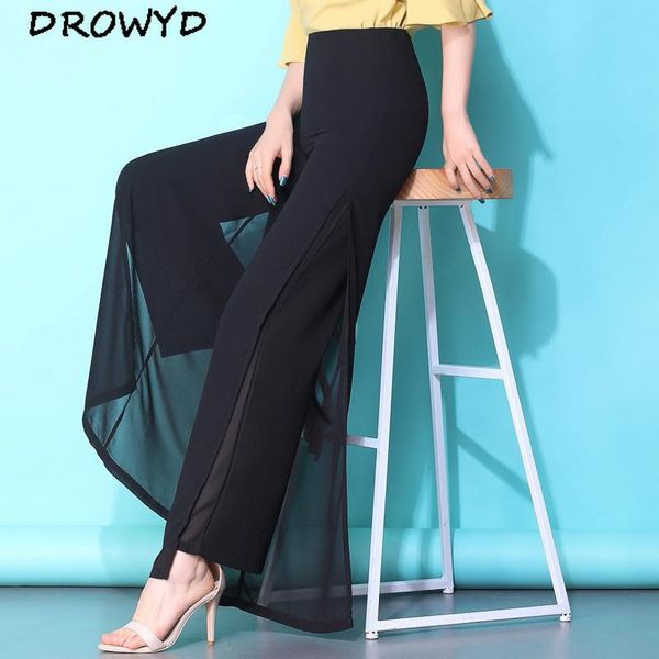 women's pants & capris summer office wide leg double-layer chiffon middle waist female large size loose fashion elegant trousers, Black;white
women's pants & capris summer office wide leg double-layer chiffon middle waist female large size loose fashion elegant trousers, Black;white