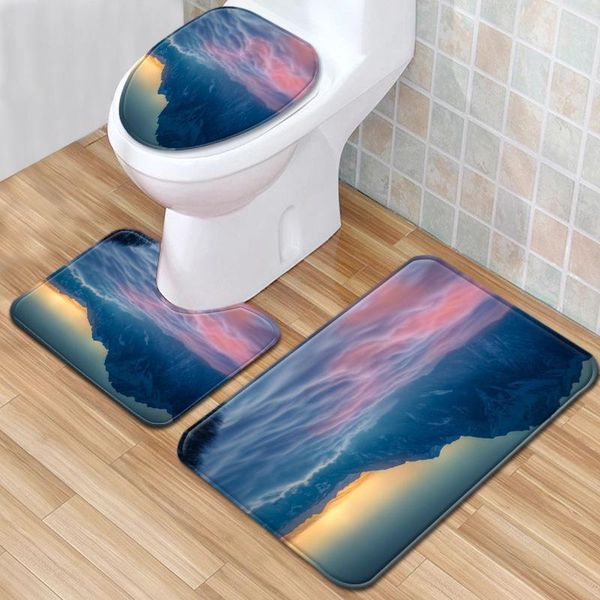 bath mats landscape toilet three-piece mat bathroom carpet rug products