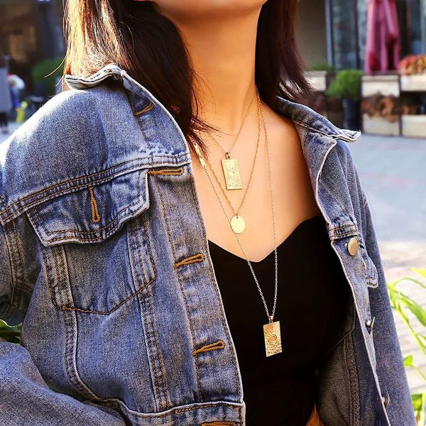 chokers coin virgin chain alloy square metal rod 3 layer pendant necklaces bohemian jewellery goddess catholic buddha choker necklace, Golden;silver
chokers coin virgin chain alloy square metal rod 3 layer pendant necklaces bohemian jewellery goddess catholic buddha choker necklace, Golden;silver