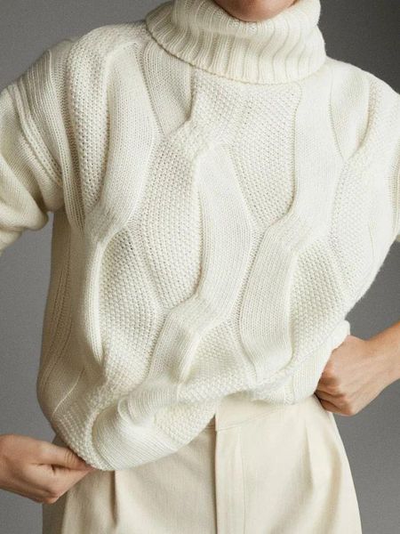 women's sweaters women swearer 2021 autumn and winter wool cashmere white turtleneck cable sweater, White;black
women's sweaters women swearer 2021 autumn and winter wool cashmere white turtleneck cable sweater, White;black