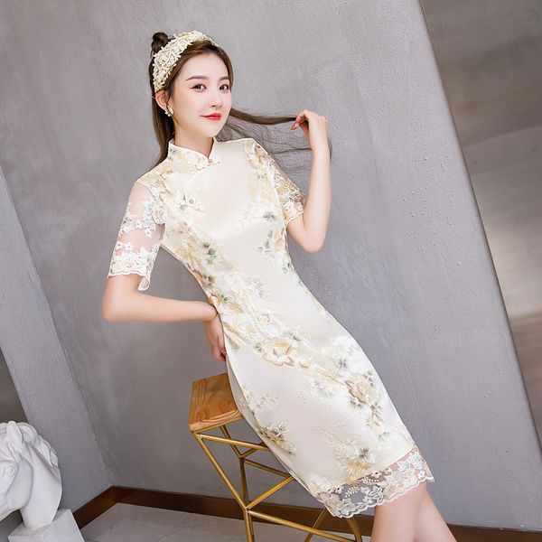 luxury casual dresses spring national style girls' cheongsam daily life drs, Black;gray
luxury casual dresses spring national style girls' cheongsam daily life drs, Black;gray