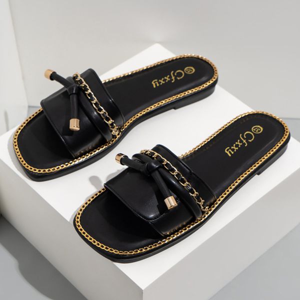 women's -selling slippers summer wear 2021 chain flat-bottom flat-heeled female sandals external fashion woman sho, Black
women's -selling slippers summer wear 2021 chain flat-bottom flat-heeled female sandals external fashion woman sho, Black